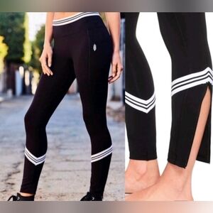 FREE PEOPLE MOVEMENT ZEPHYR Gray & Black Striped Yoga Leggings Size XS